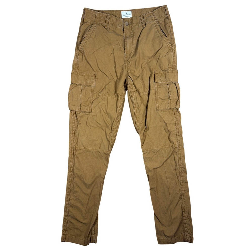 Mutual‎ Weave Mens Relaxed Taper Cargo Pants Brown Cotton Ripstop 30x32